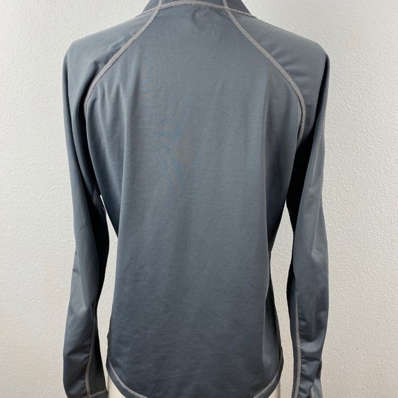 New Balance Gray Jersey Knit Track Jacket Zip Front Waffle Under-Sleeves Size SM - Picture 7 of 10